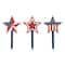 Glitzhome® Wood Patriotic Star Yard Stakes, 3ct.
